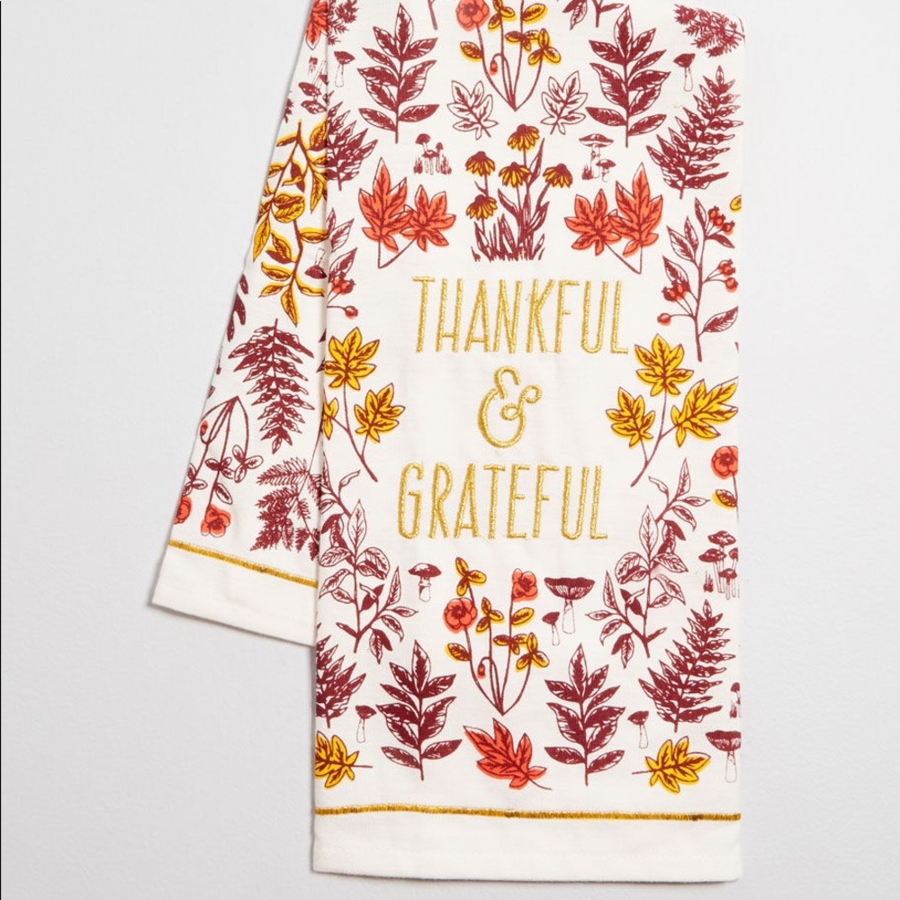 Thankful and Grateful Tea Towel